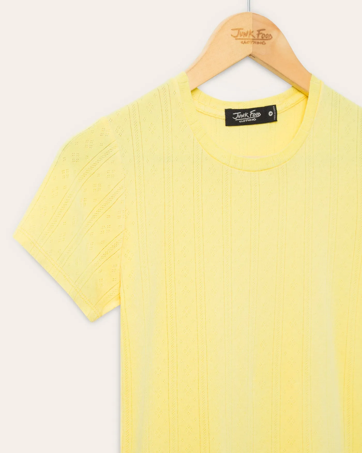 Womens Pointelle Short Sleeve Tee sold by Junk Food Clothing product image thumbnail 3
