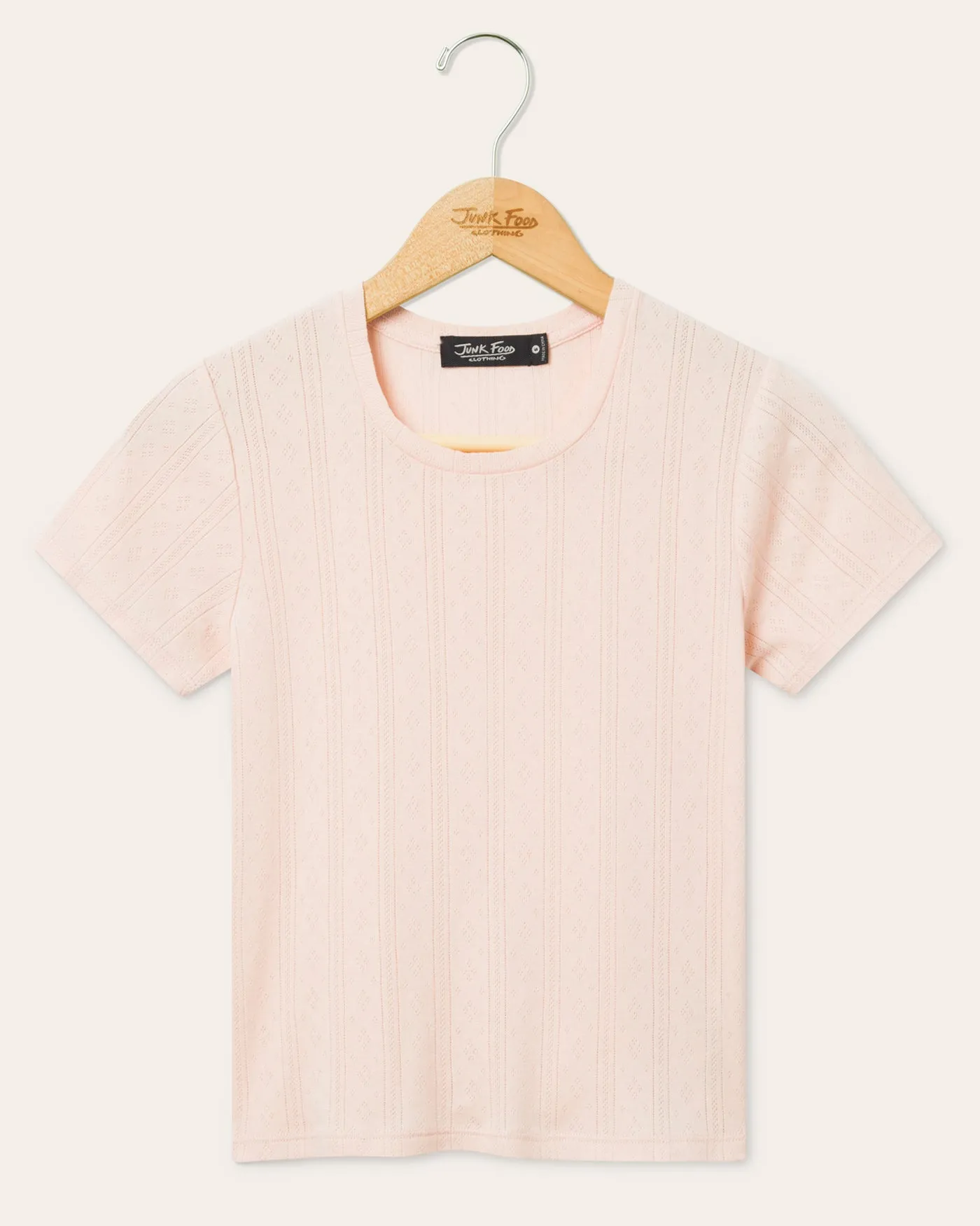 Womens Pointelle Short Sleeve Tee sold by Junk Food Clothing