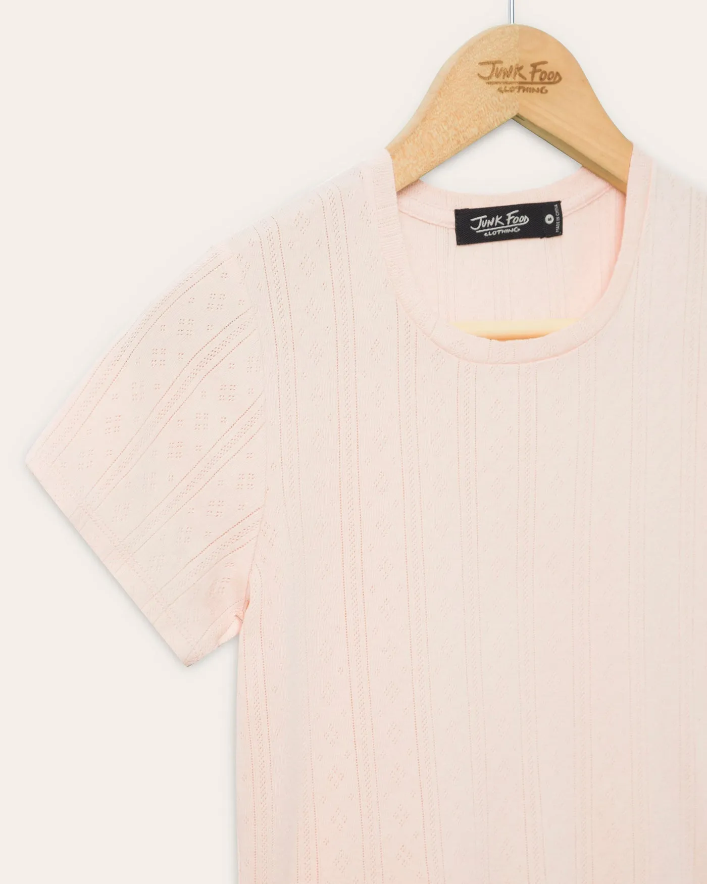 Womens Pointelle Short Sleeve Tee sold by Junk Food Clothing product image thumbnail 3