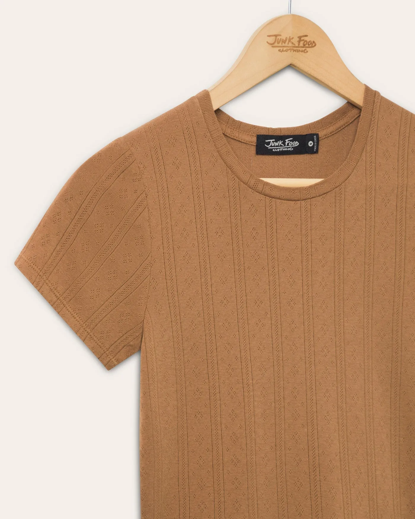 Womens Pointelle Short Sleeve Tee sold by Junk Food Clothing product image thumbnail 3