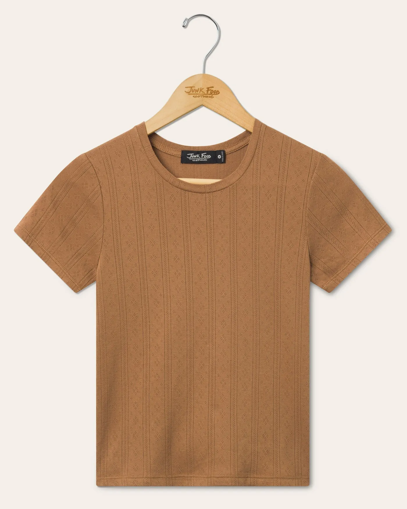 Womens Pointelle Short Sleeve Tee sold by Junk Food Clothing