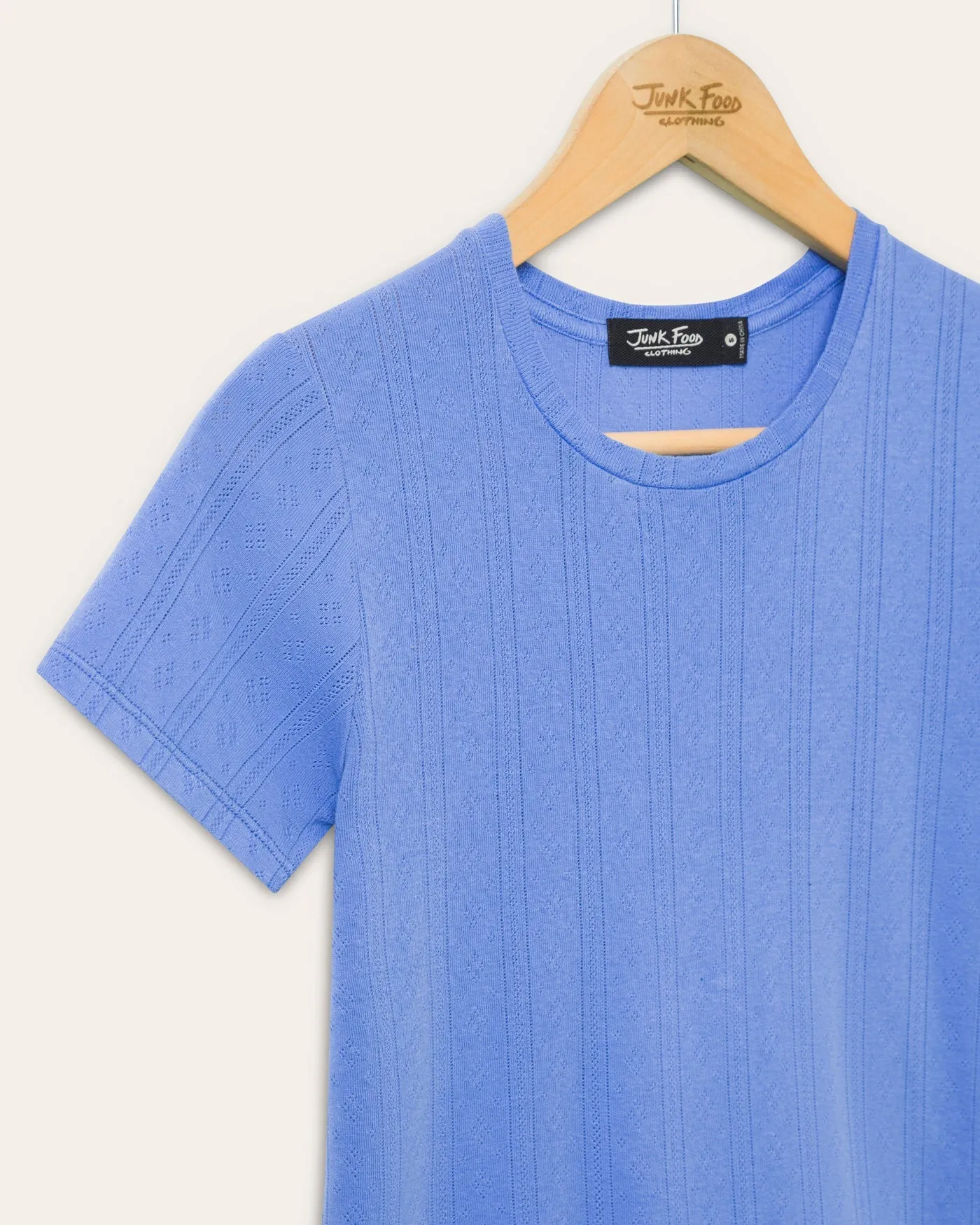Womens Pointelle Short Sleeve Tee sold by Junk Food Clothing product image thumbnail 3