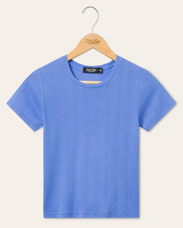 Womens Pointelle Short Sleeve Tee made by Junk Food Clothing