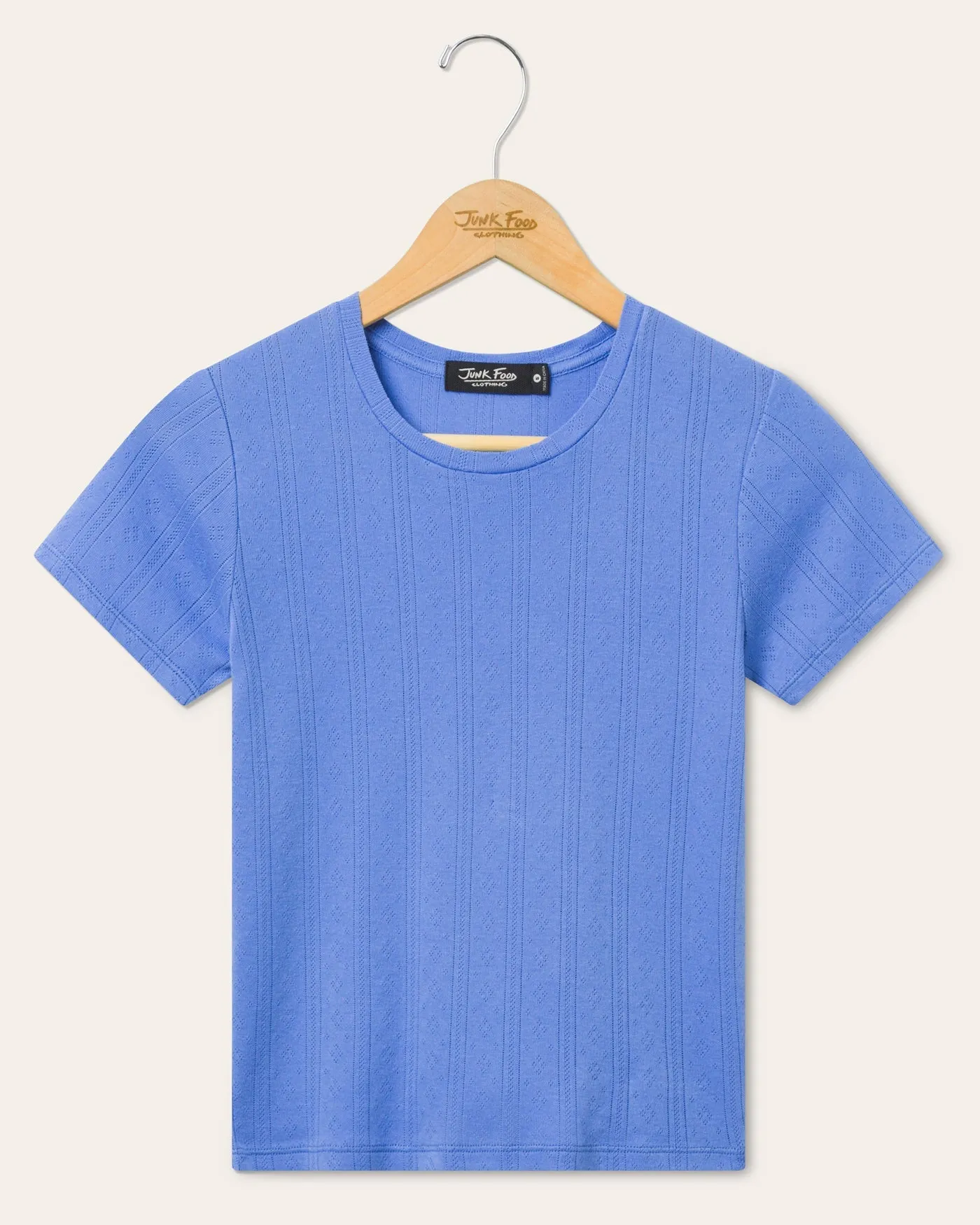 Womens Pointelle Short Sleeve Tee sold by Junk Food Clothing