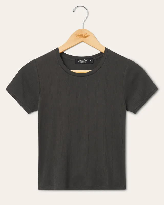 Womens Pointelle Short Sleeve Tee made by Junk Food Clothing