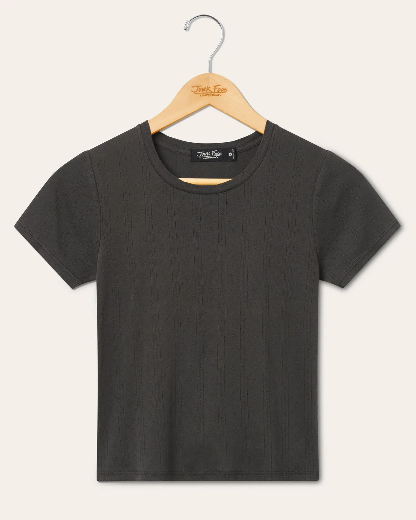 Womens Pointelle Short Sleeve Tee sold by Junk Food Clothing