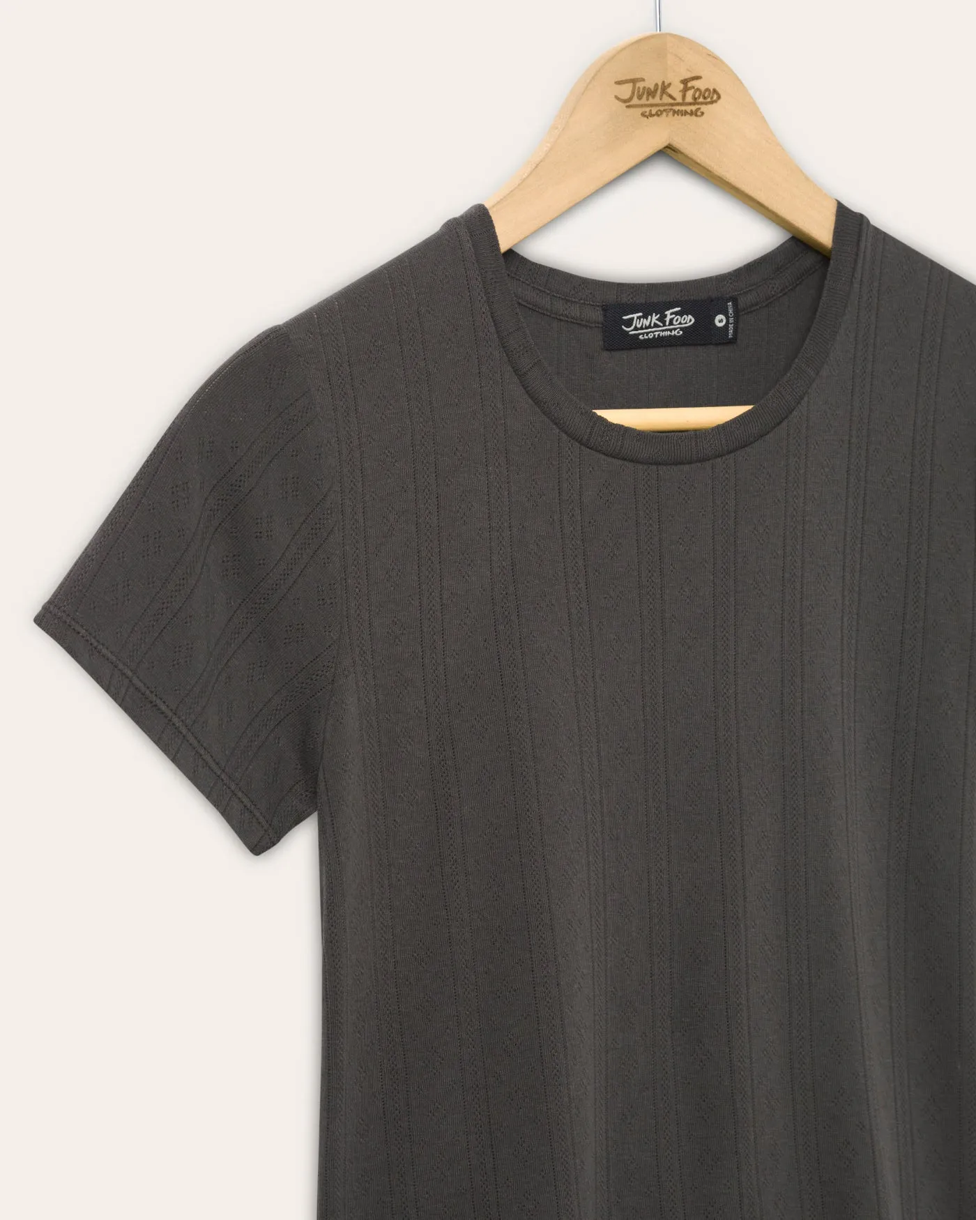 Womens Pointelle Short Sleeve Tee sold by Junk Food Clothing product image thumbnail 3
