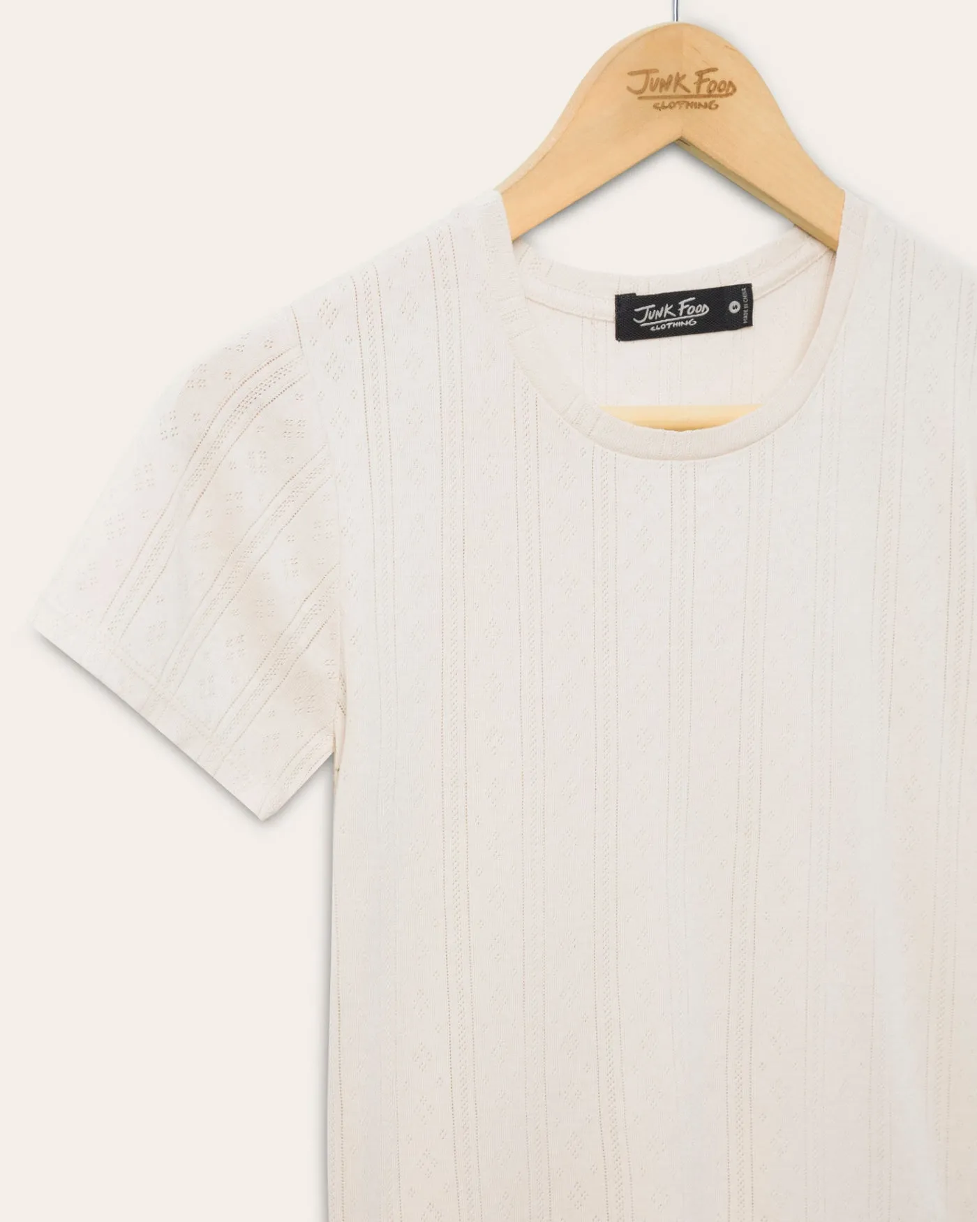Womens Pointelle Short Sleeve Tee sold by Junk Food Clothing product image thumbnail 3