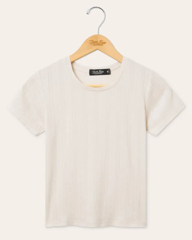 Womens Pointelle Short Sleeve Tee made by Junk Food Clothing
