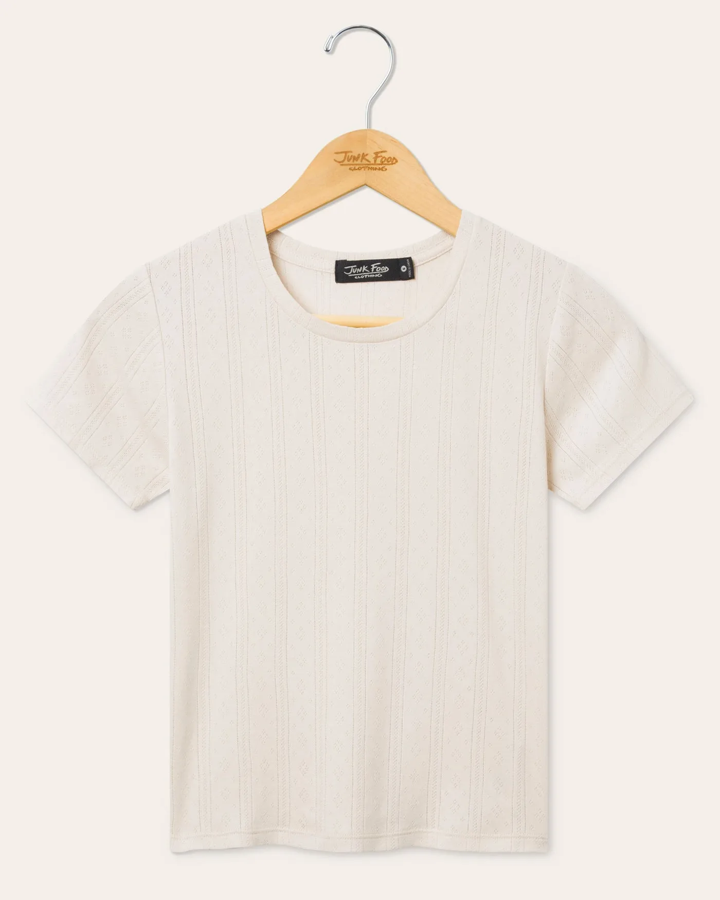 Womens Pointelle Short Sleeve Tee sold by Junk Food Clothing