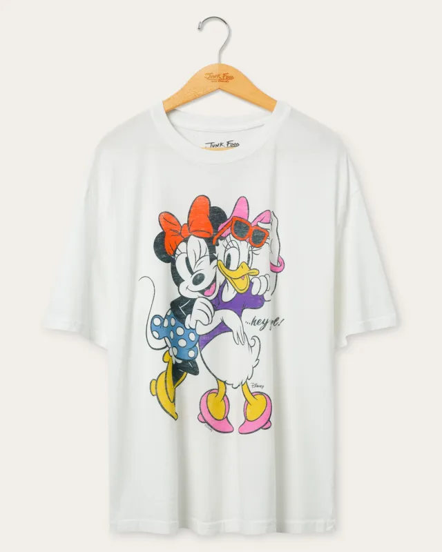 Women's Minnie and Daisy Hey Girl Oversized Tee made by Junk Food Clothing