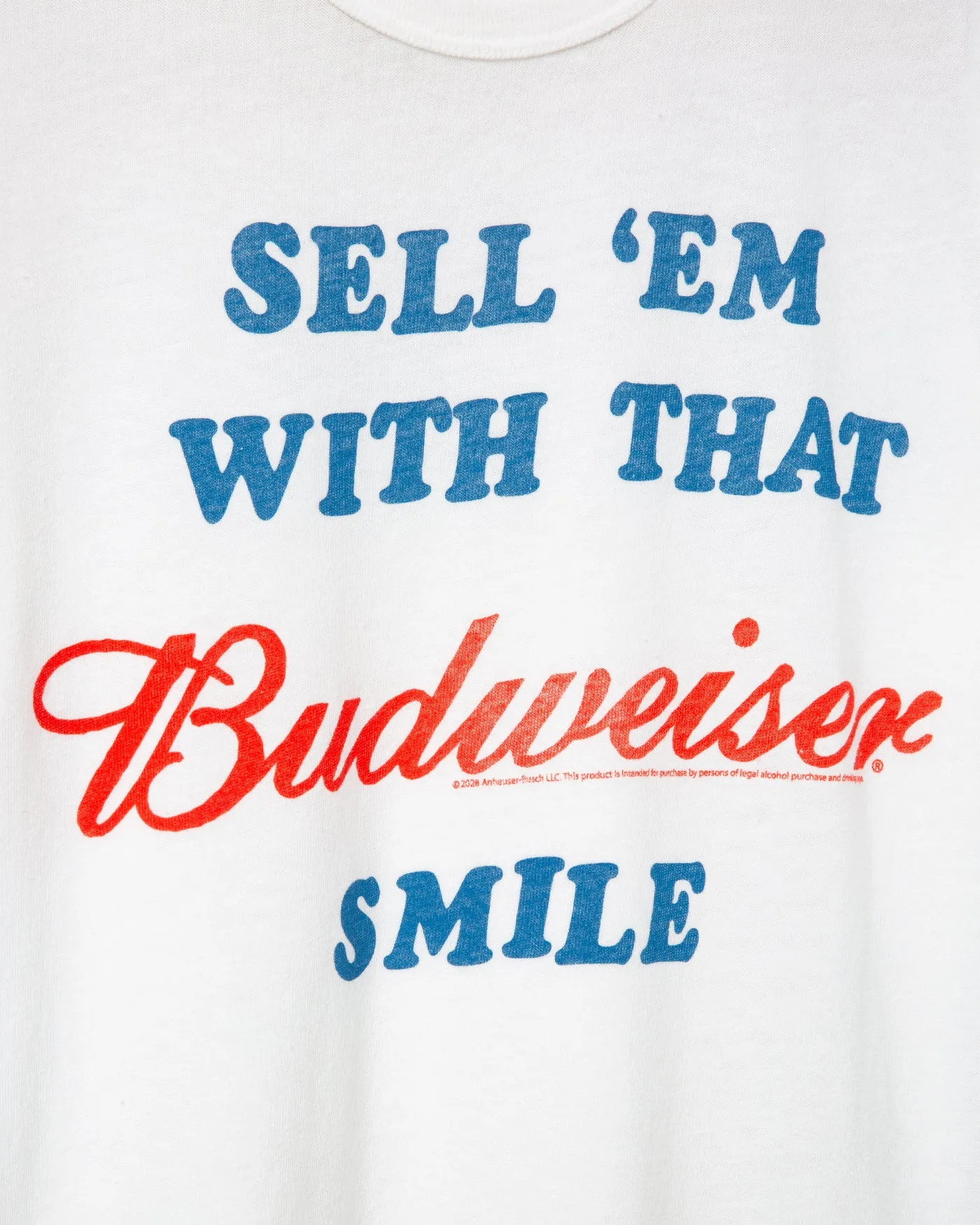 Women's Sell 'Em With That Budweiser Smile Original Tee sold by Junk Food Clothing product image thumbnail 4