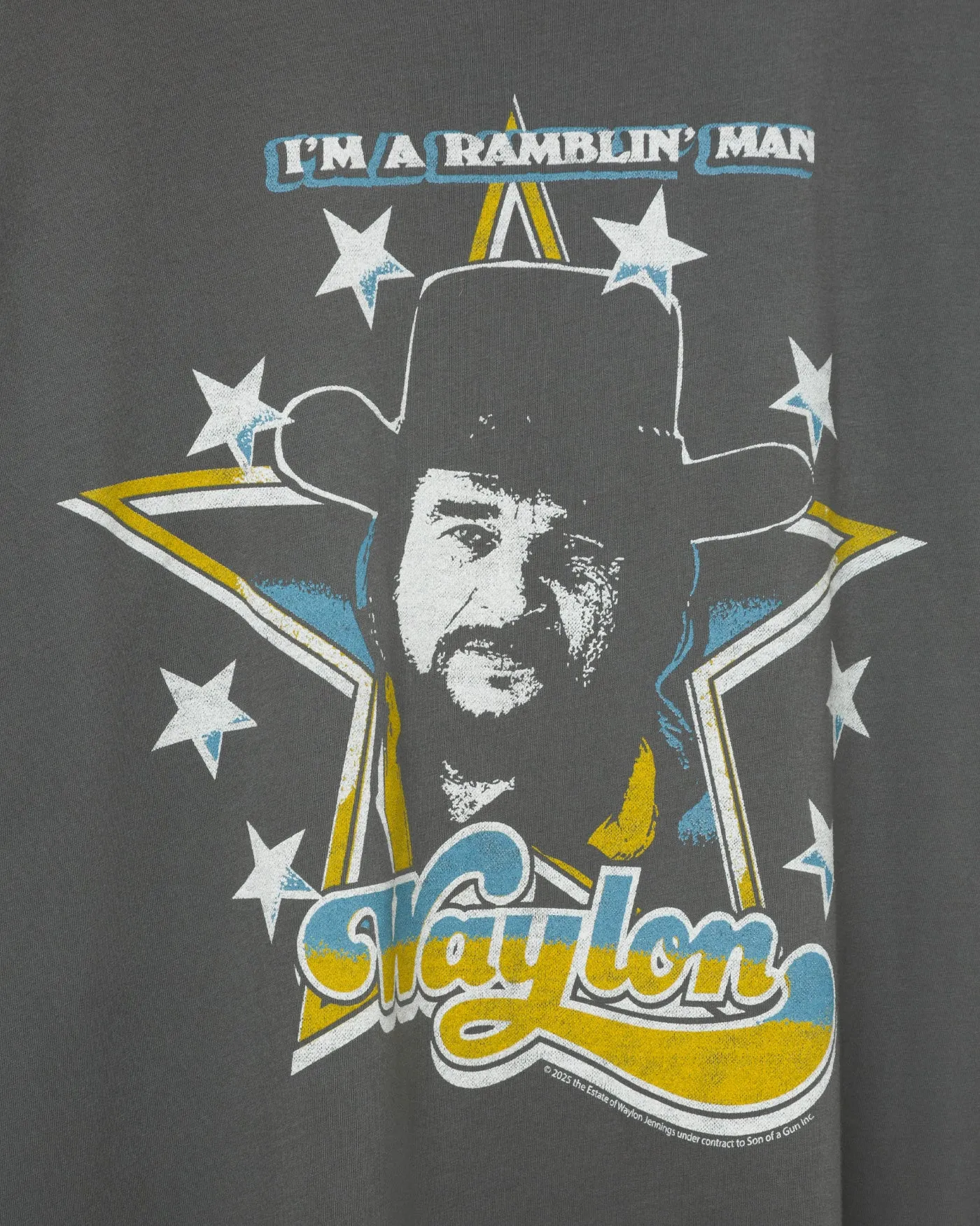 Waylon Jennings I'm a Ramblin' Man Oversized Tee sold by Junk Food Clothing product image thumbnail 4