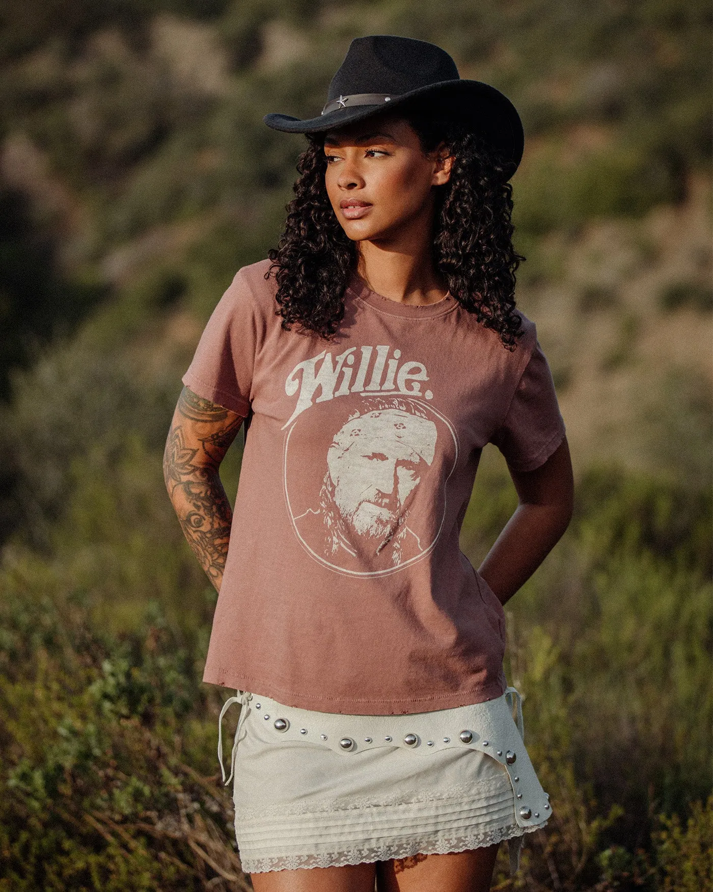 Women's Willie Nelson and the Family Vintage Tee sold by Junk Food Clothing product image thumbnail 3