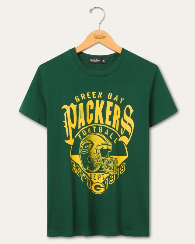 Women's Green Bay Packers Gridiron Vintage Tee made by Junk Food Clothing