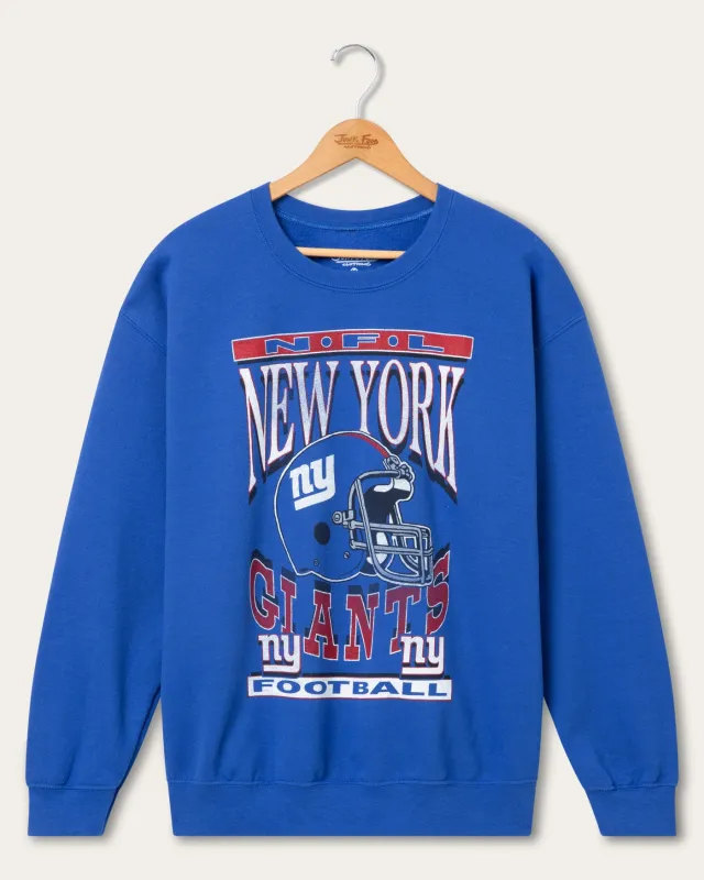 New York Giants Helmet Flea Market Crew Fleece made by Junk Food Clothing