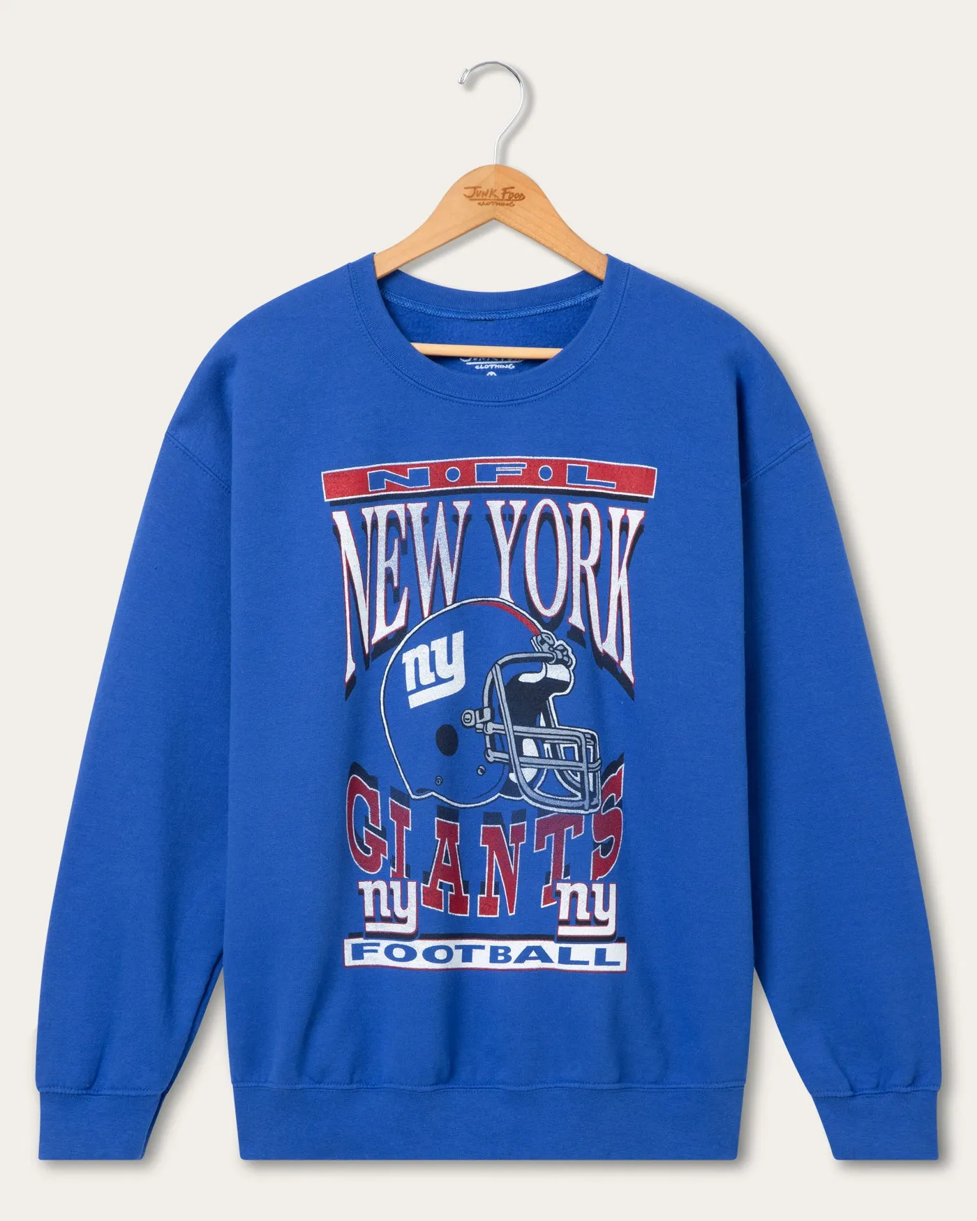 New York Giants Helmet Flea Market Crew Fleece sold by Junk Food Clothing