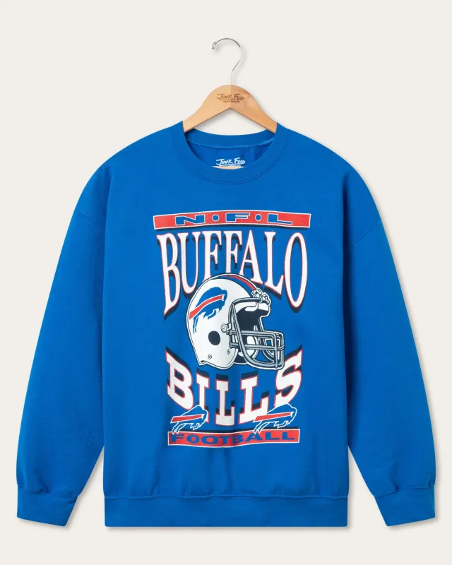 Buffalo Bills Helmet Flea Market Crew Fleece made by Junk Food Clothing