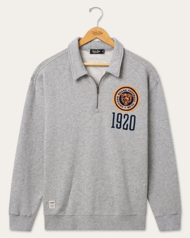 Chicago Bears Flocked Quarter Zip made by Junk Food Clothing