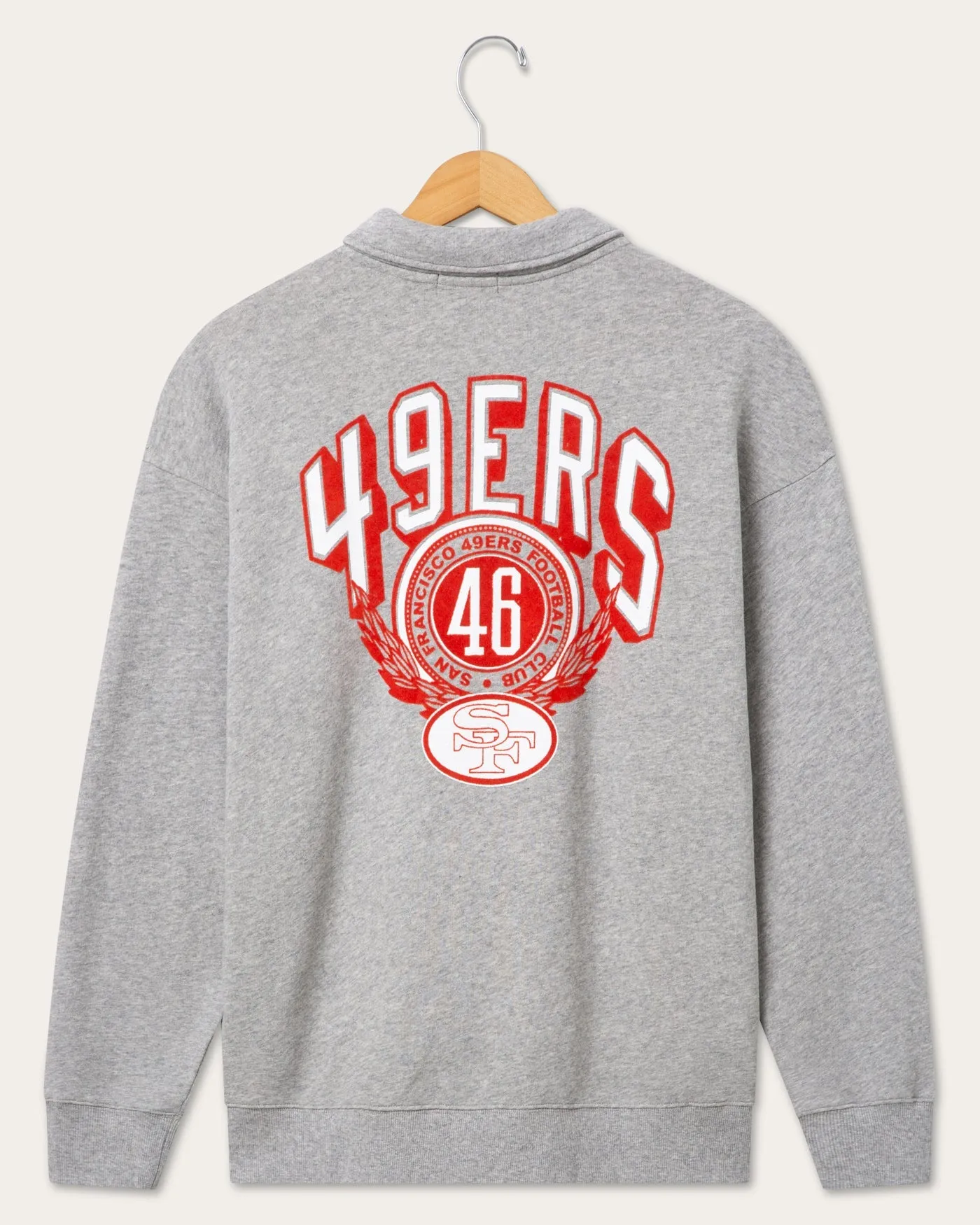 San Francisco 49ers Flocked Quarter Zip sold by Junk Food Clothing product image thumbnail 3