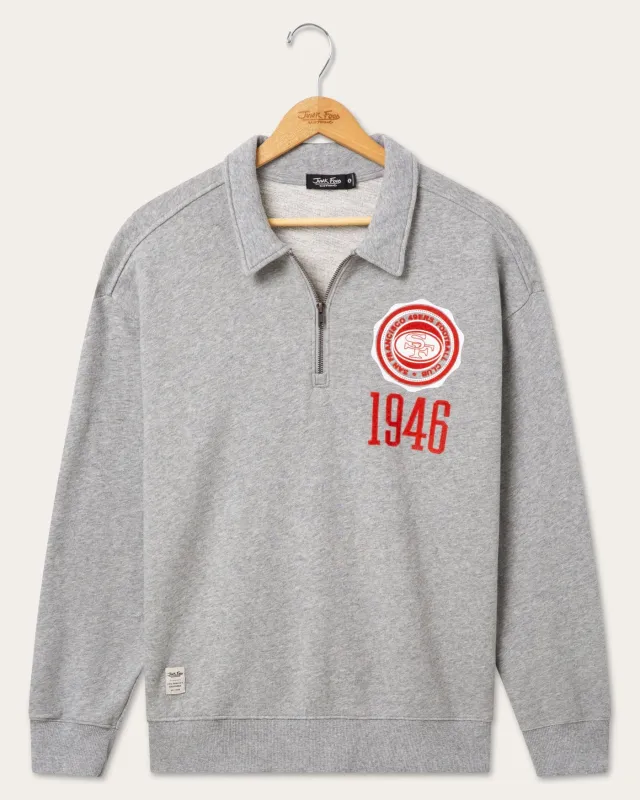 San Francisco 49ers Flocked Quarter Zip made by Junk Food Clothing