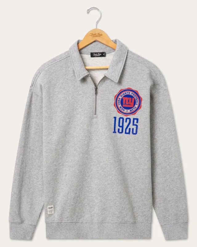 New York Giants Flocked Quarter Zip made by Junk Food Clothing