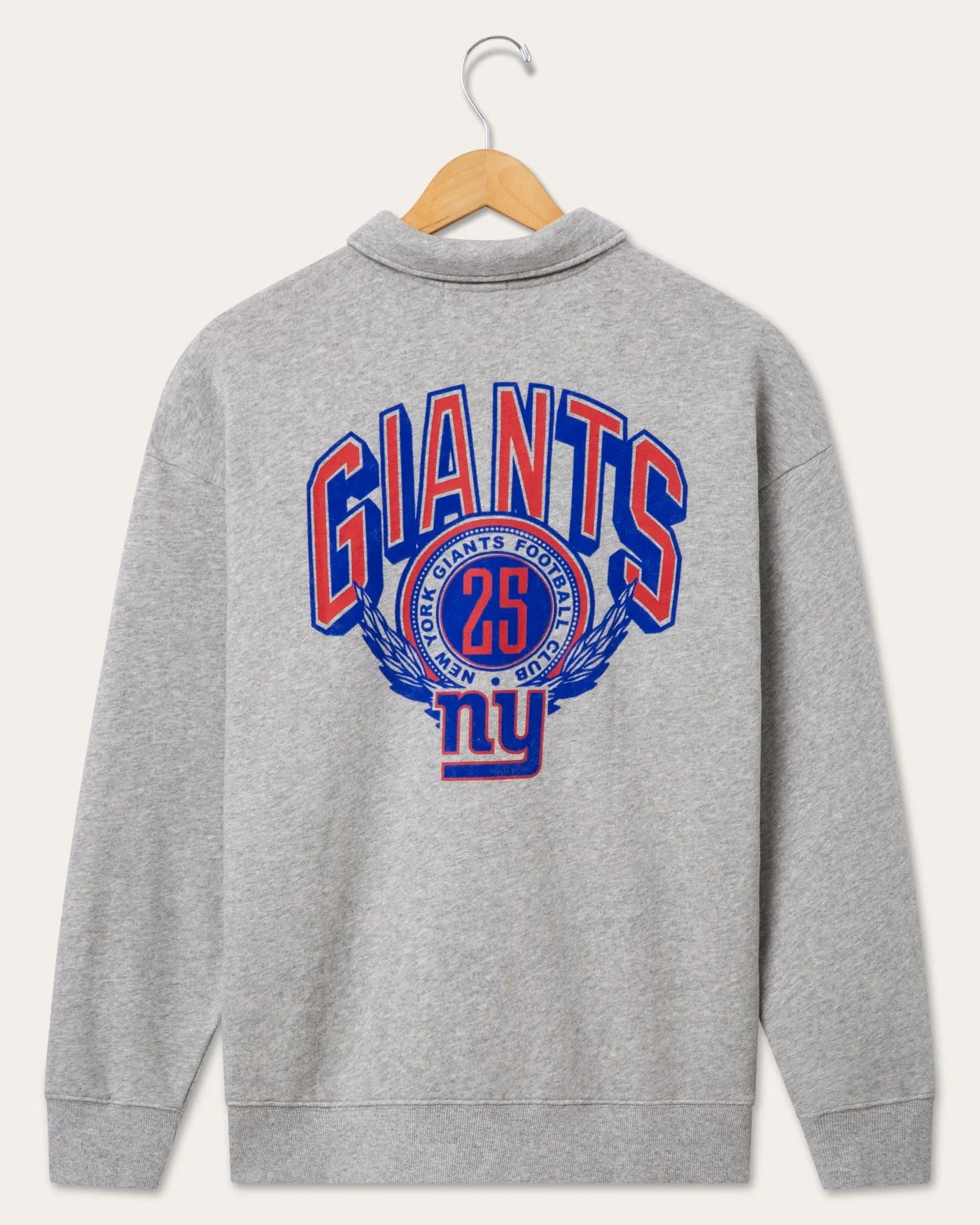 New York Giants Flocked Quarter Zip sold by Junk Food Clothing product image thumbnail 3