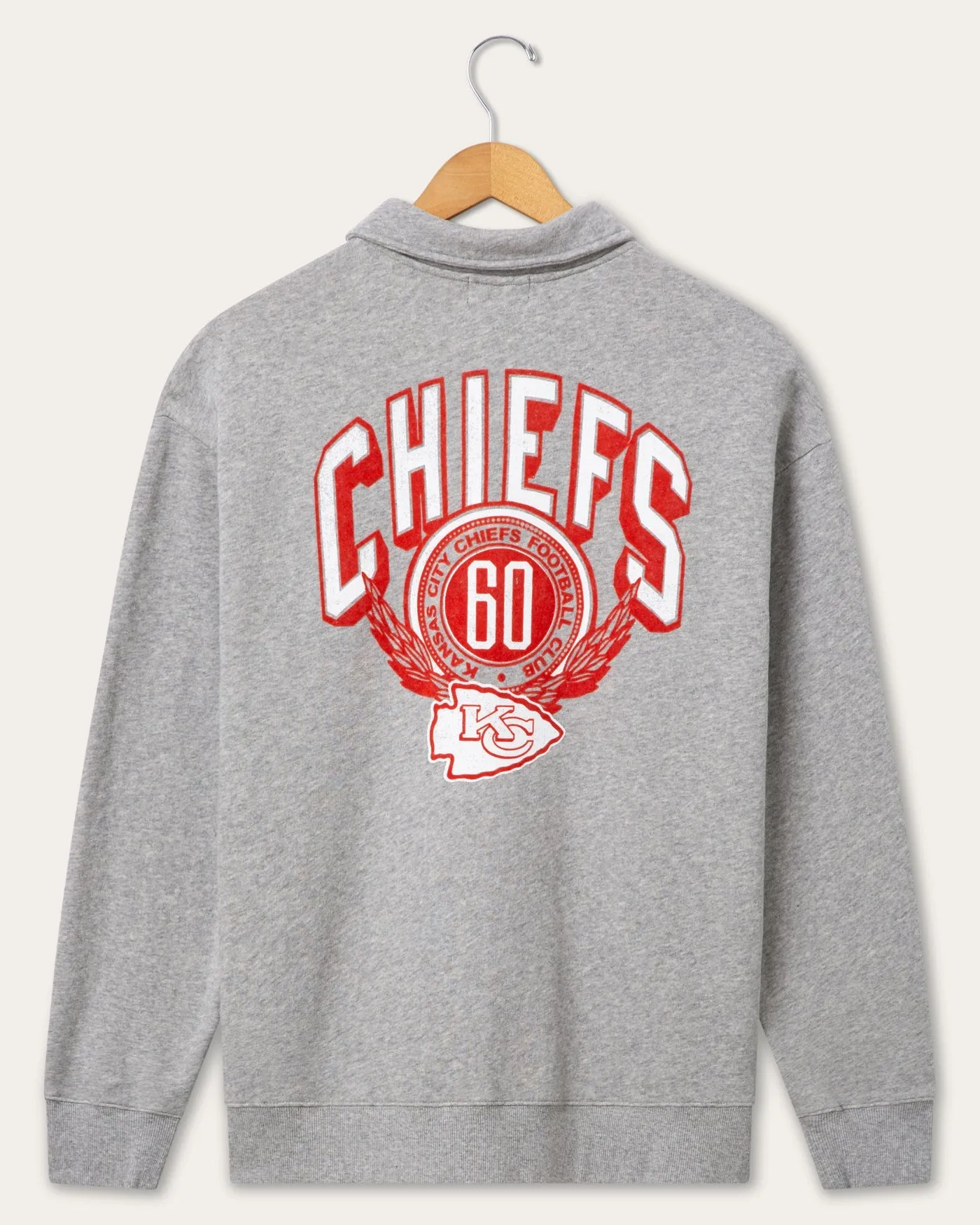 Kansas City Chiefs Flocked Quarter Zip sold by Junk Food Clothing product image thumbnail 3
