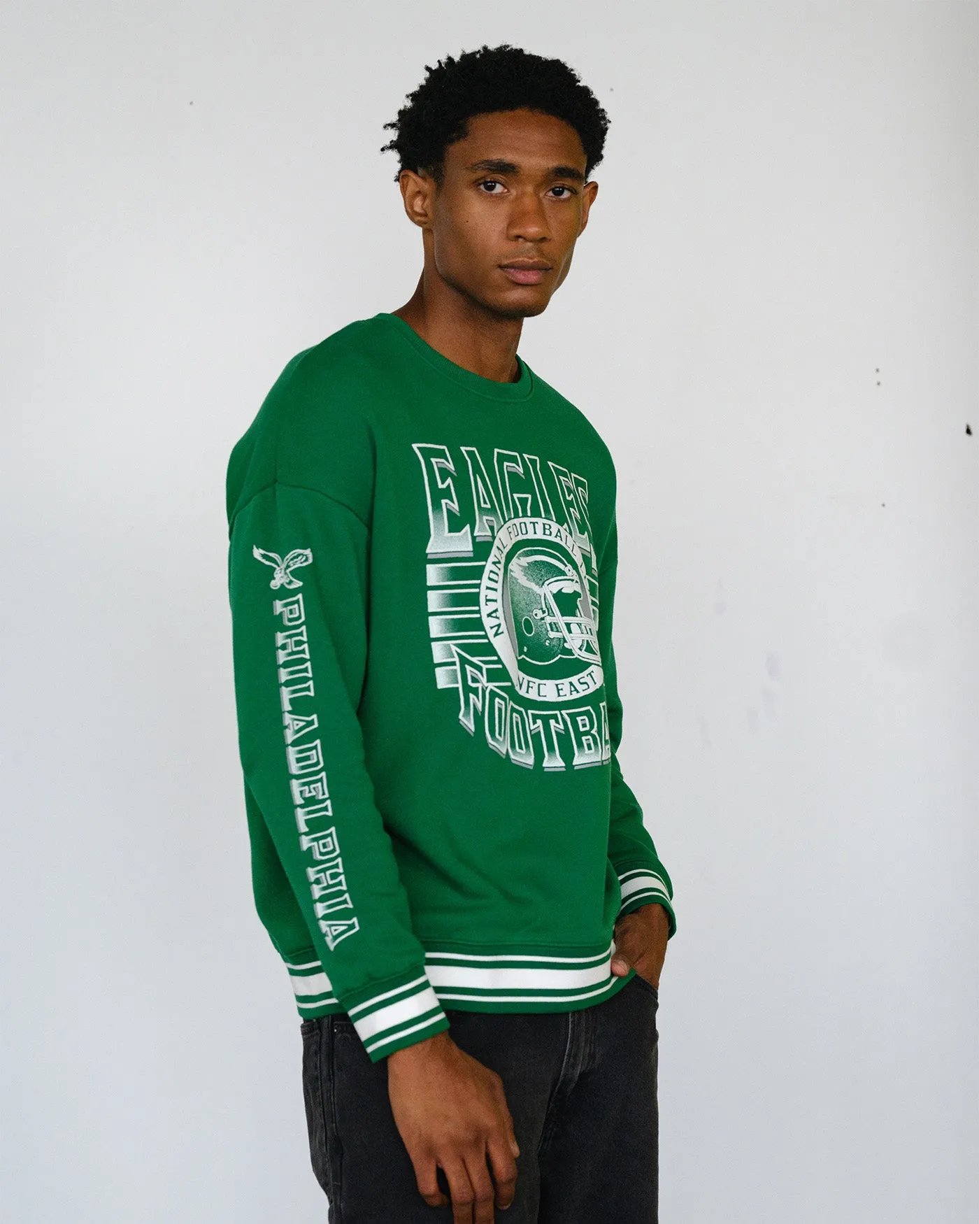 Chicago Bears Striped Rib Crew Fleece sold by Junk Food Clothing product image thumbnail 4