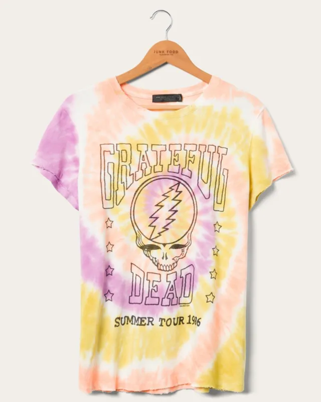 Women's Grateful Dead Summer Tour Tie Dye Vintage Tee sold by Junk Food Clothing