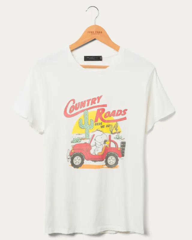 Women's Snoopy Country Road Vintage Tee sold by Junk Food Clothing