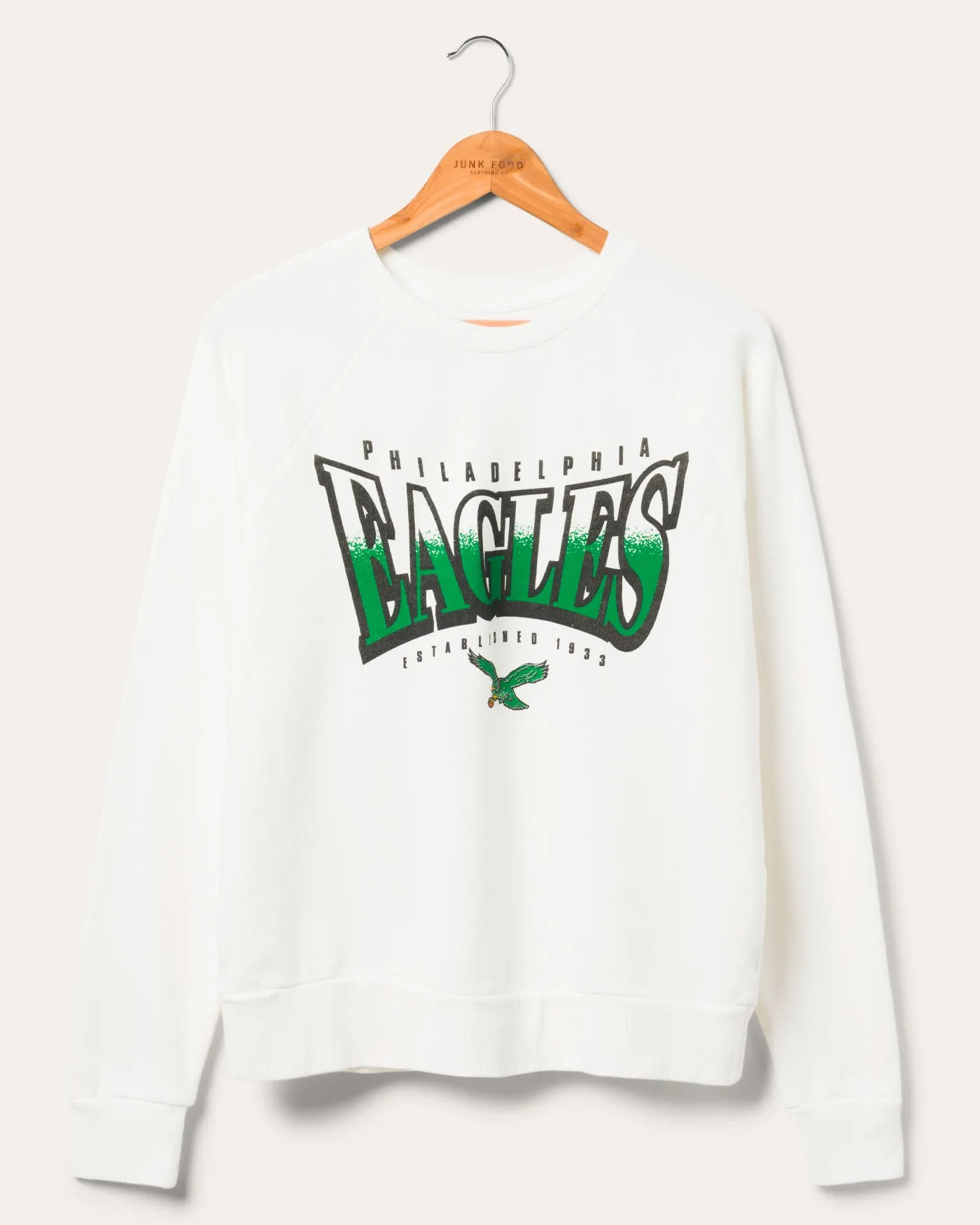 Women's Philadelphia Eagles Vintage Raglan Pullover sold by Junk Food Clothing