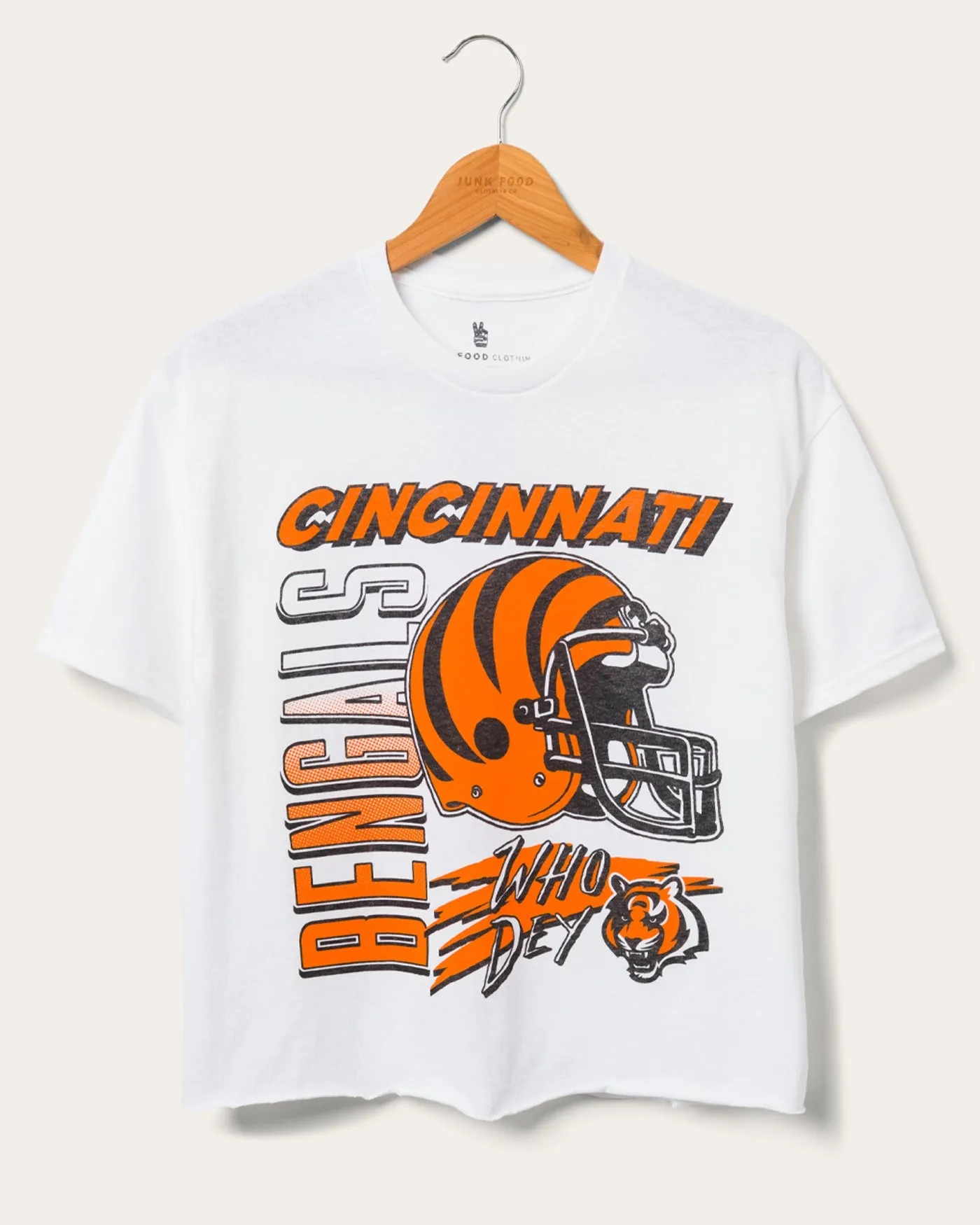 Women's Bengals Who Dey Cropped Tee sold by Junk Food Clothing