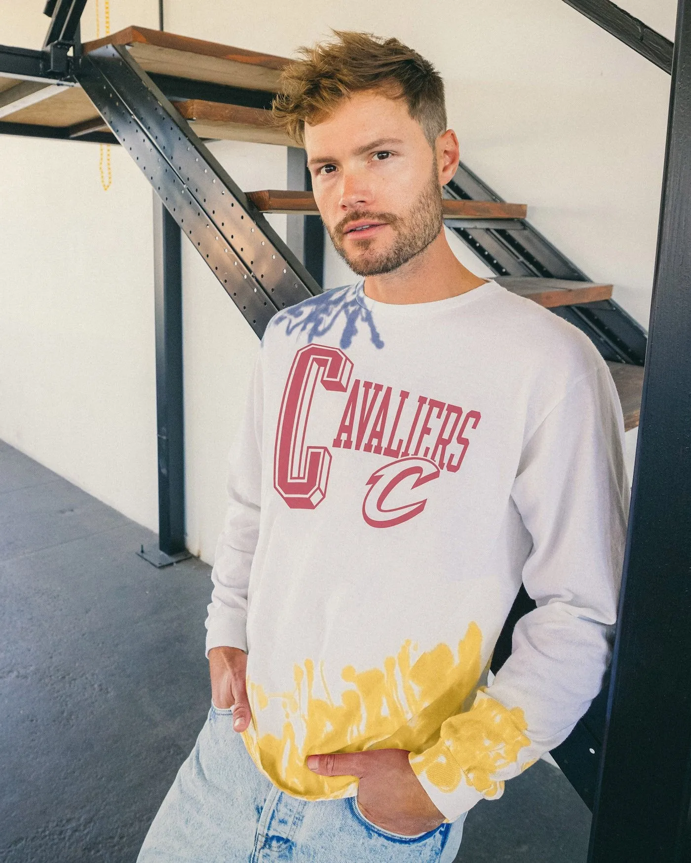 NBA Cleveland Cavaliers Tie Dye Flea Market Long Sleeve Tee sold by Junk Food Clothing product image thumbnail 2