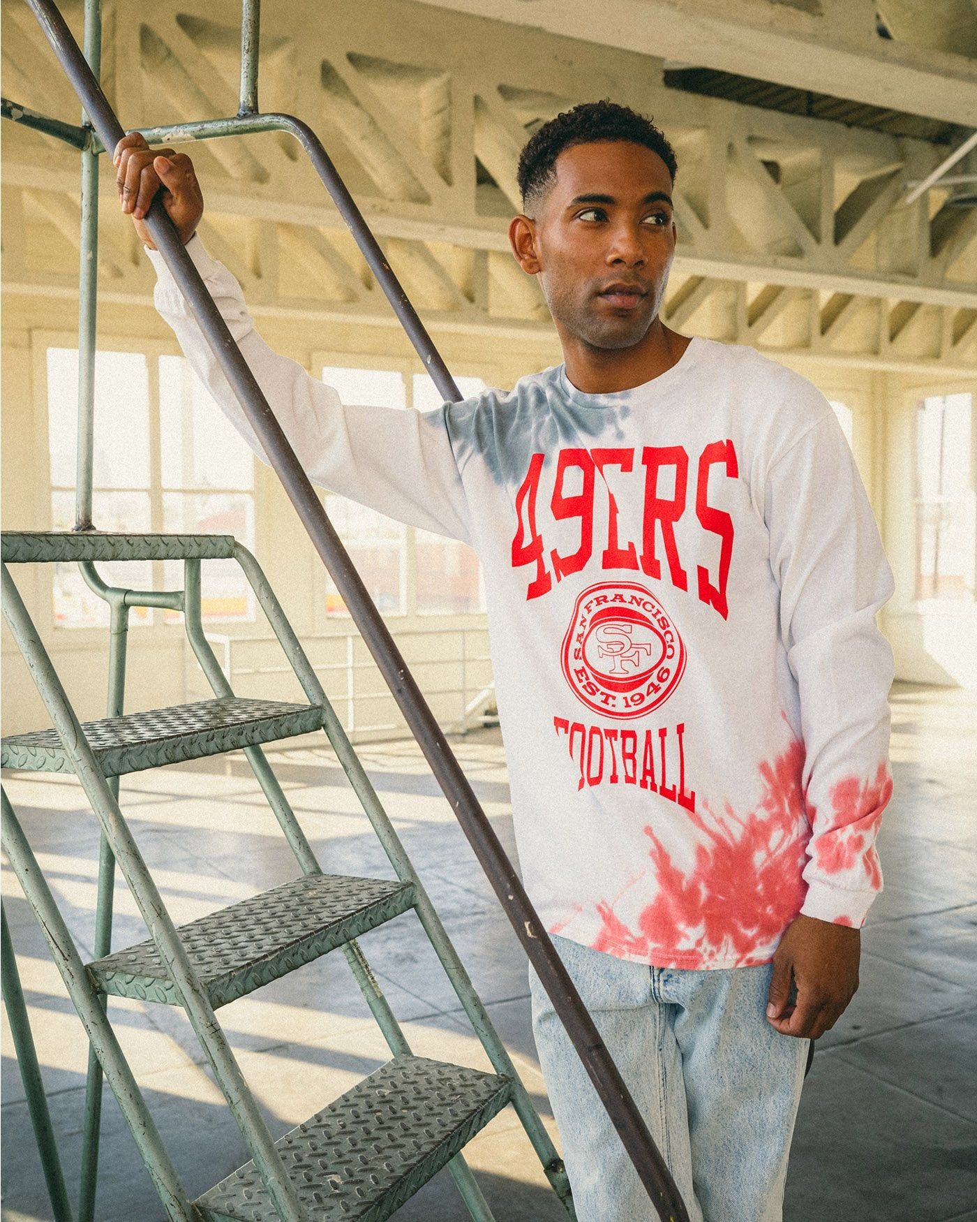 NFL San Francisco 49ers Tie Dye Long Sleeve Flea Market Tee sold by Junk Food Clothing product image thumbnail 2