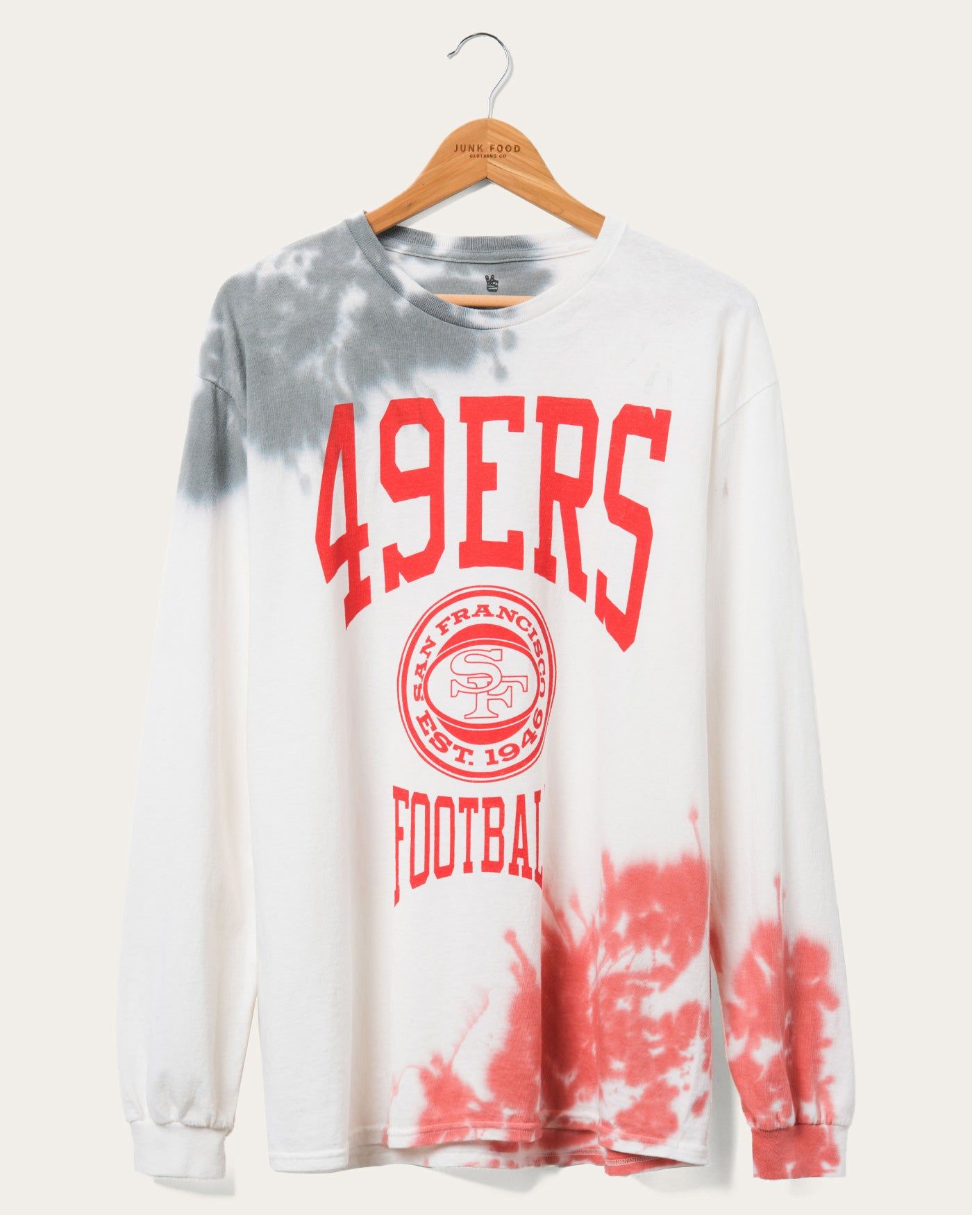 NFL San Francisco 49ers Tie Dye Long Sleeve Flea Market Tee sold by Junk Food Clothing