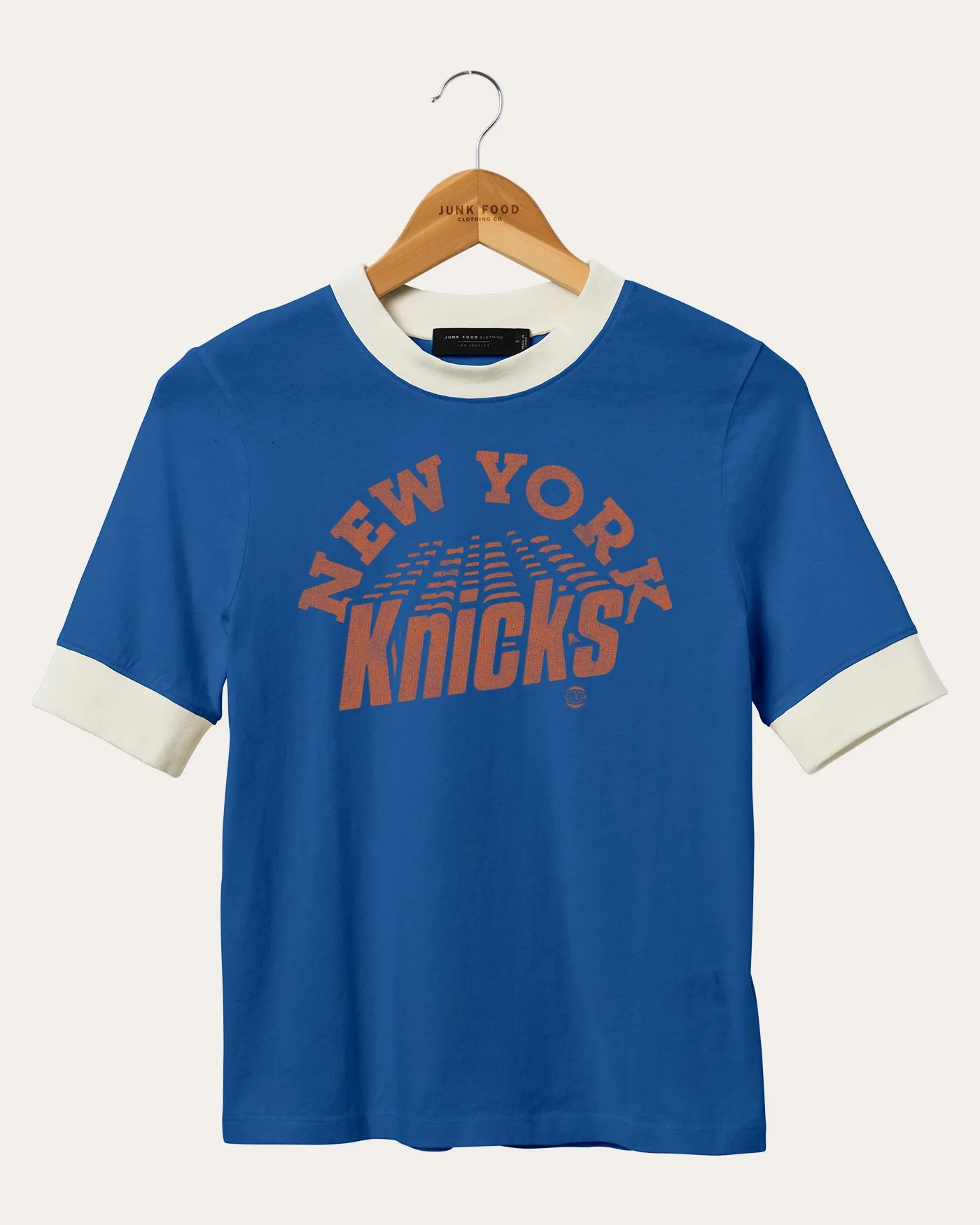 Women's NBA New York Knicks Slim Ringer Tee sold by Junk Food Clothing