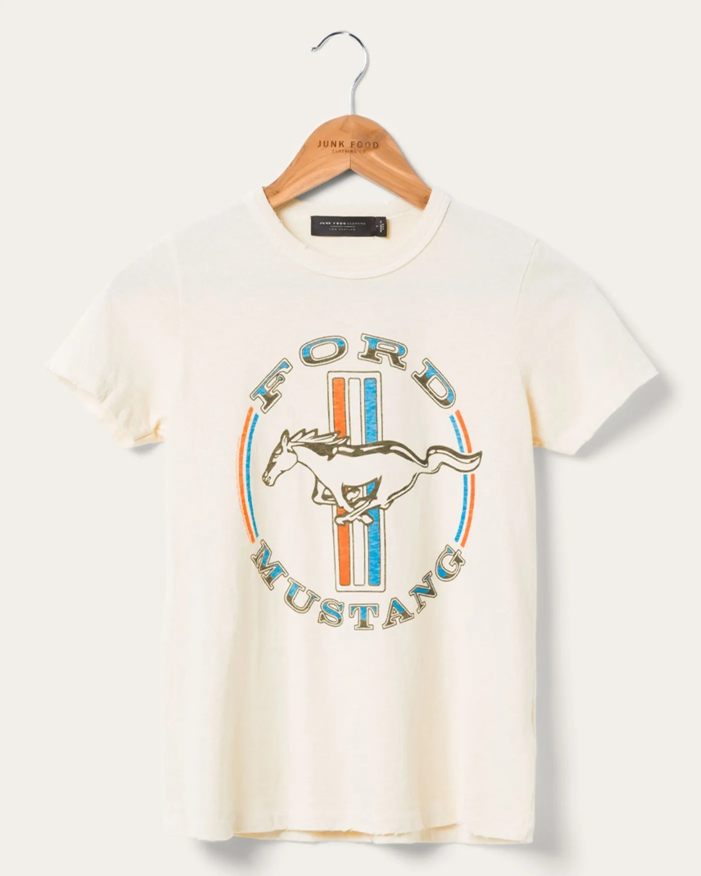 Women's Ford Mustang Stripe Original Tee sold by Junk Food Clothing