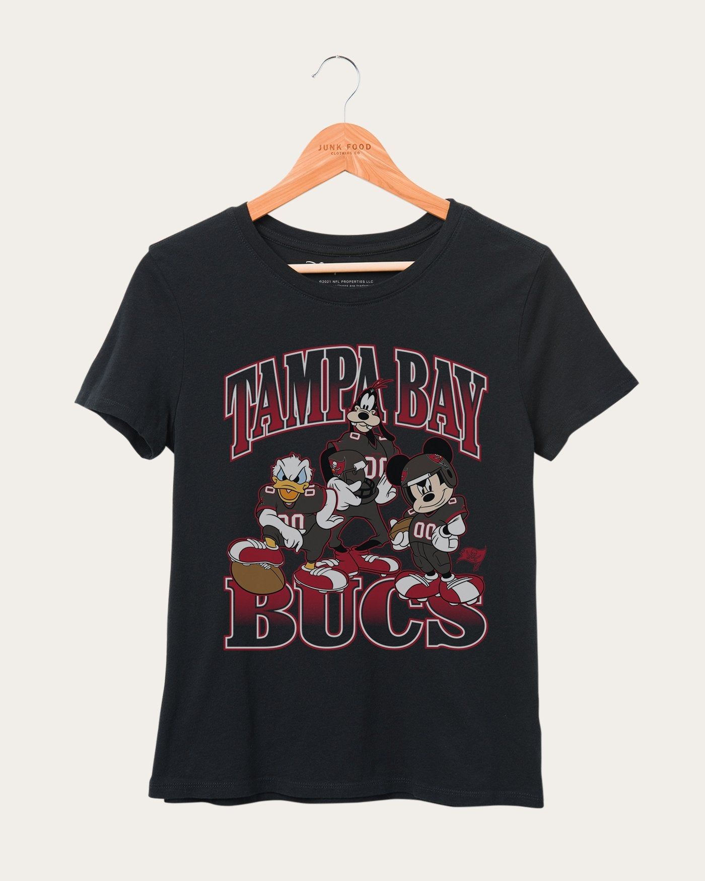 Women's Buccaneers Disney Huddle Up Tee sold by Junk Food Clothing
