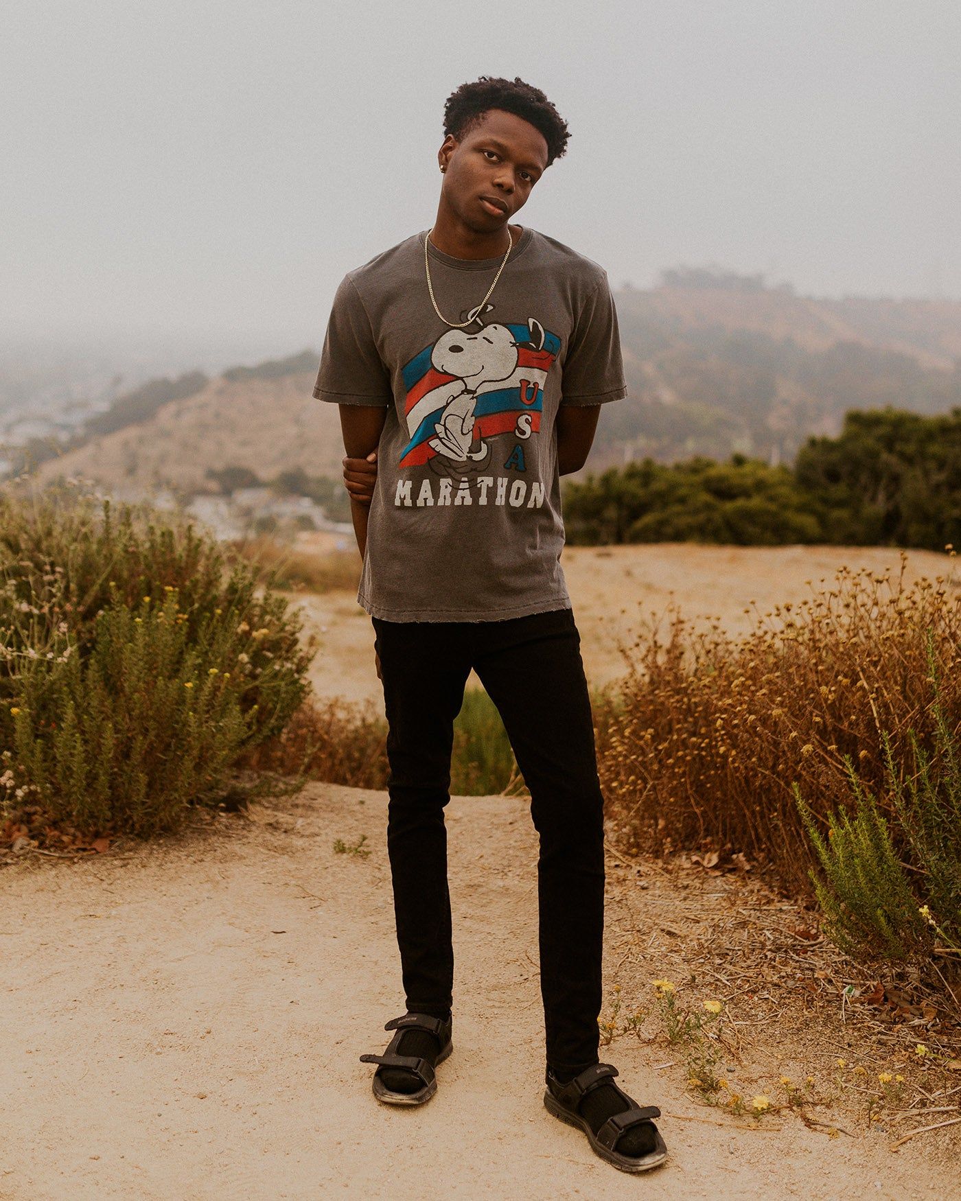 Peanuts Snoopy USA Marathon Vintage Tee sold by Junk Food Clothing product image thumbnail 2