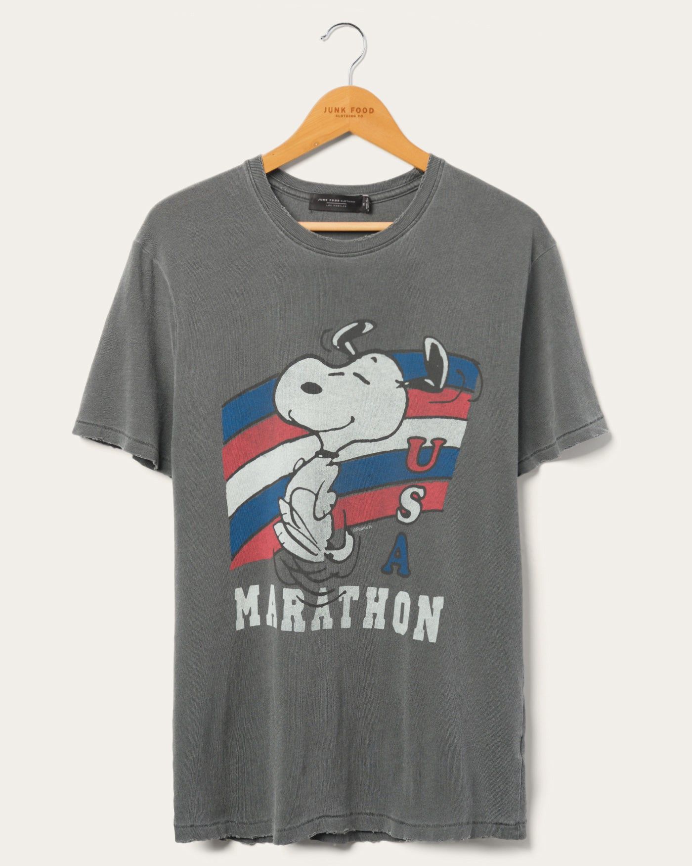 Peanuts Snoopy USA Marathon Vintage Tee sold by Junk Food Clothing