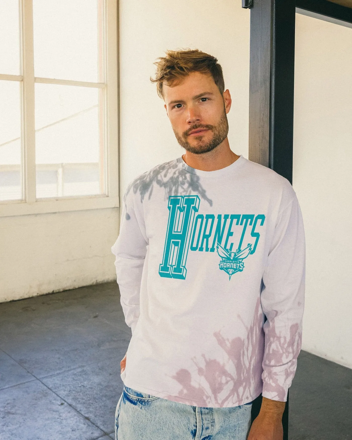 NBA Charlotte Hornets Tie Dye Flea Market Long Sleeve Tee sold by Junk Food Clothing product image thumbnail 2