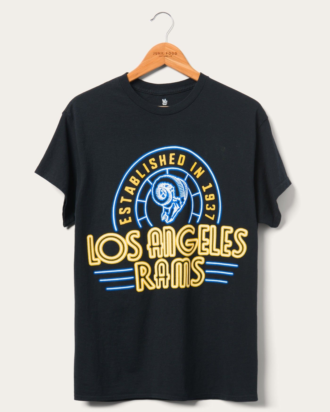 Rams Neon Glow Fan Tee sold by Junk Food Clothing
