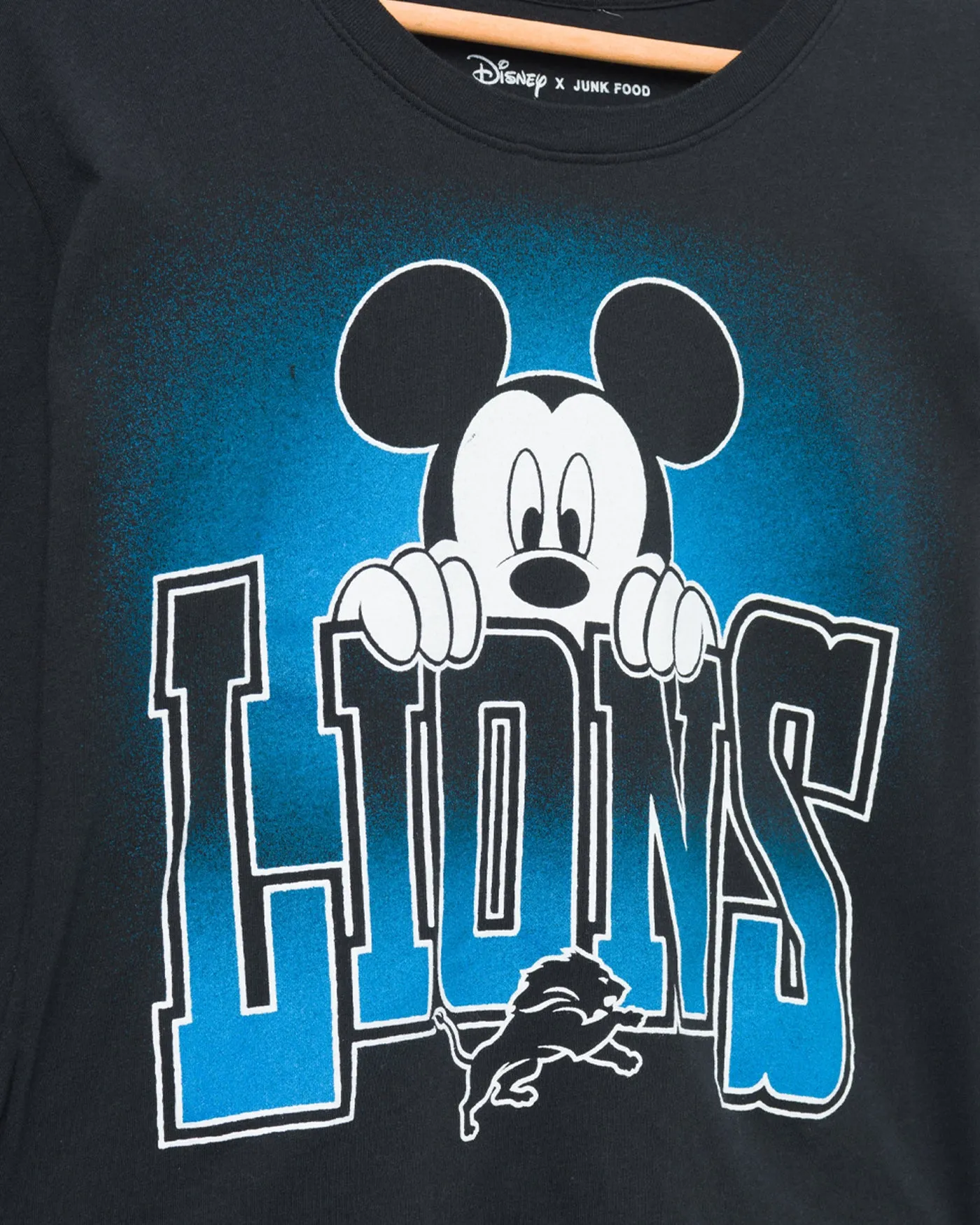 Women's Detroit Lions Mickey Hang on Crop Long Sleeve sold by Junk Food Clothing product image thumbnail 3
