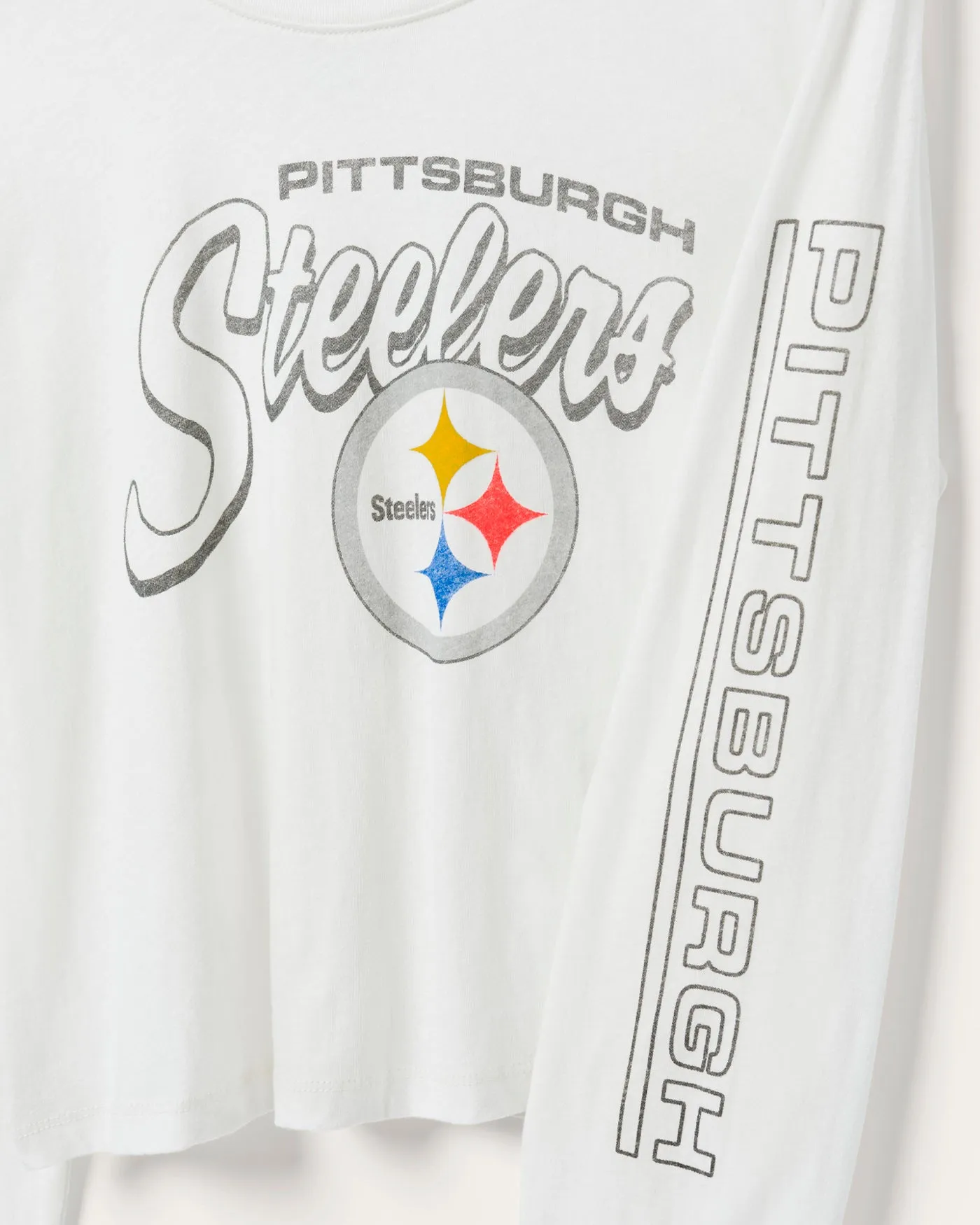 Women's Pittsburgh Steelers Touchdown Long Sleeve Crop Tee sold by Junk Food Clothing product image thumbnail 5