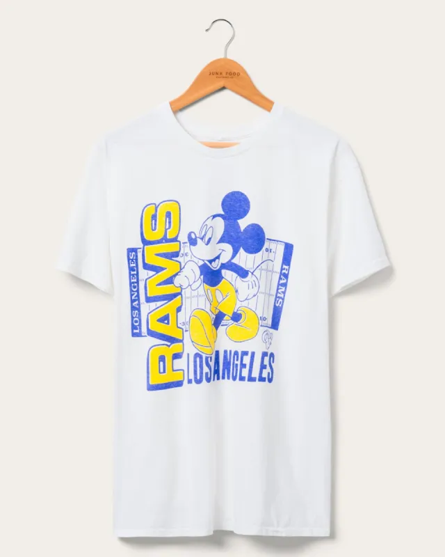 Los Angeles Rams Mickey Field Tee sold by Junk Food Clothing