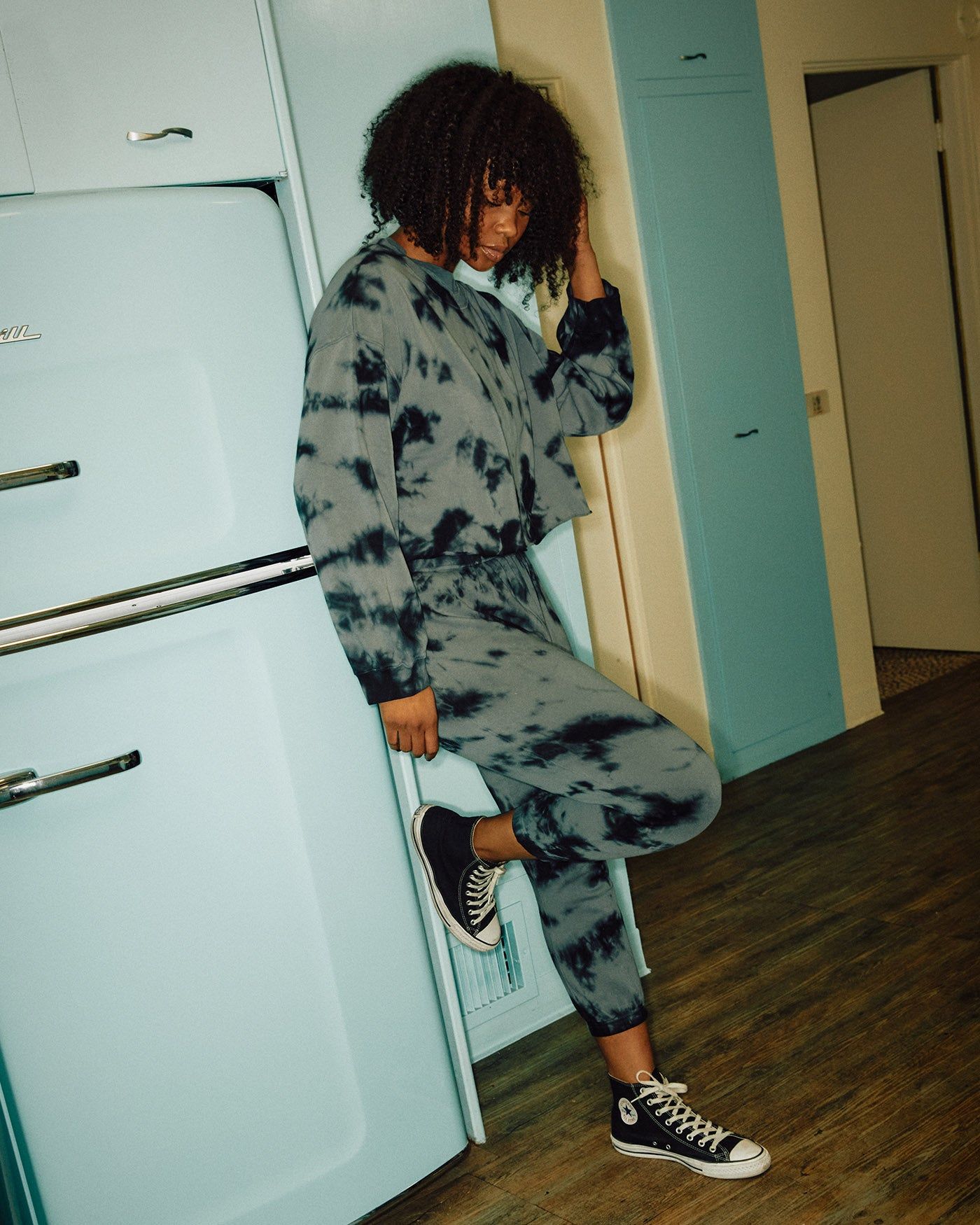 Women's Crop Tie Dye Fleece sold by Junk Food Clothing product image thumbnail 3