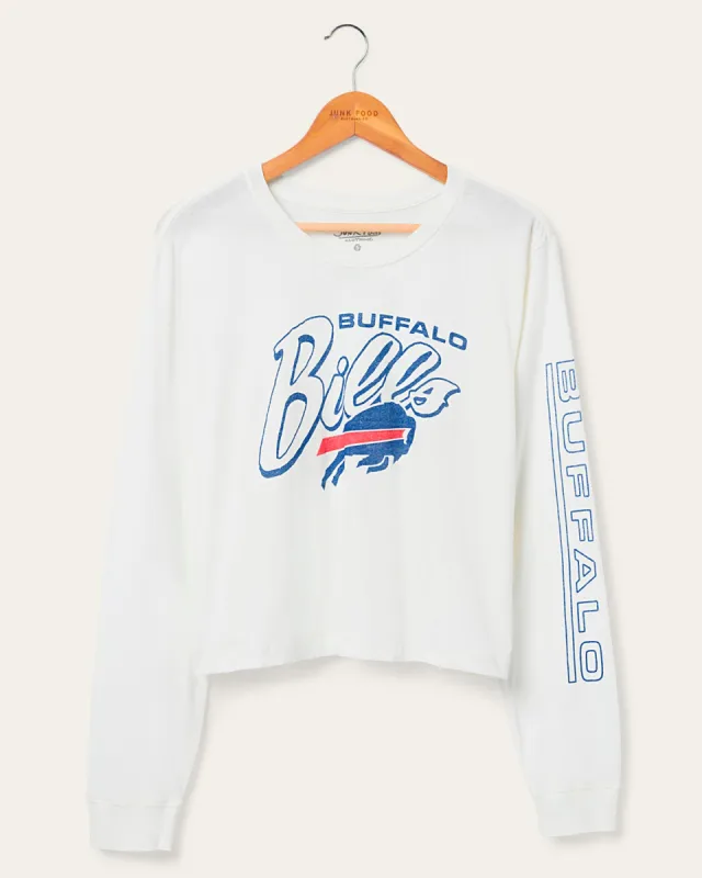 Women's Buffalo Bills Touchdown Long Sleeve Crop Tee sold by Junk Food Clothing