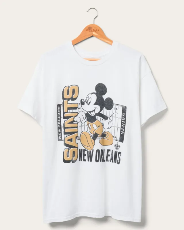 New Orleans Saints Mickey Field Tee sold by Junk Food Clothing