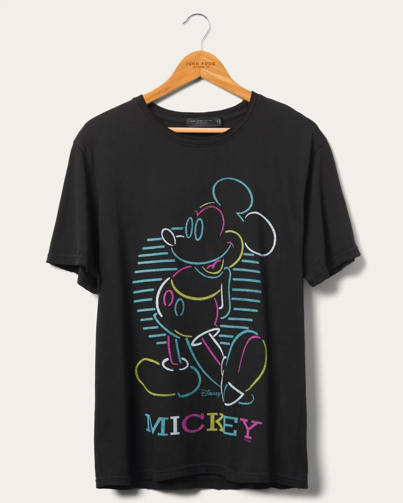 Mickey Neon Pose Vintage Tee sold by Junk Food Clothing